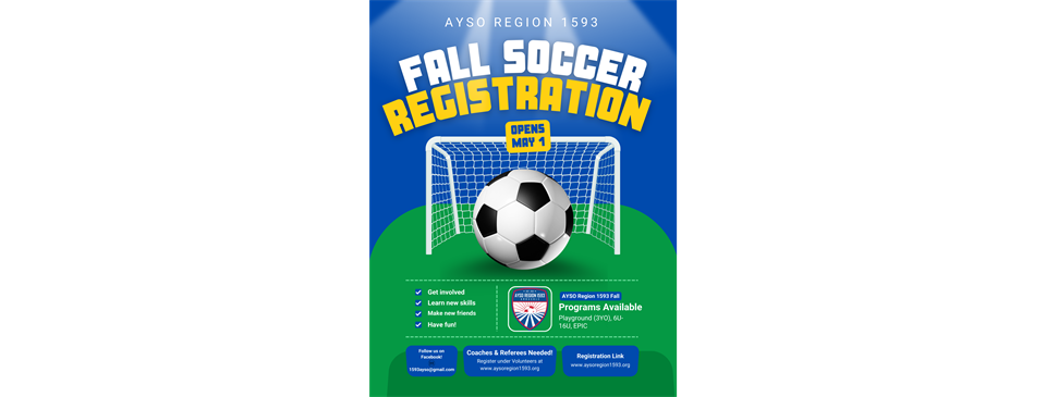 Fall Registration Opens Mays 1st!